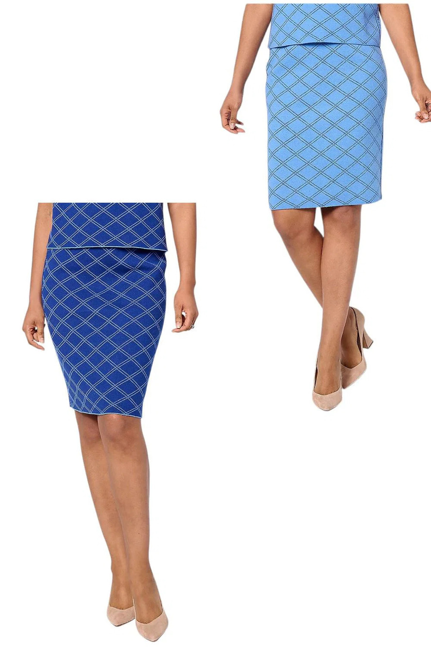 Isaac Mizrahi Live! Women's Reversible Jacquard Sweater Skirt Blue - Tall